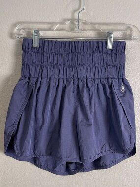 Free People Movement Womens Small Smocked Waist Purple Athletic Shorts Lined